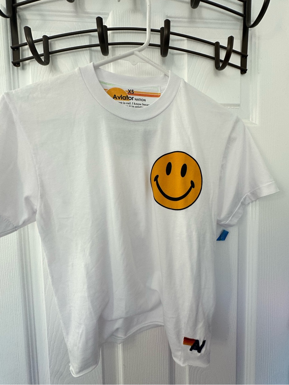 Aviator Nation White Smiley Face Tee- XS- NIB